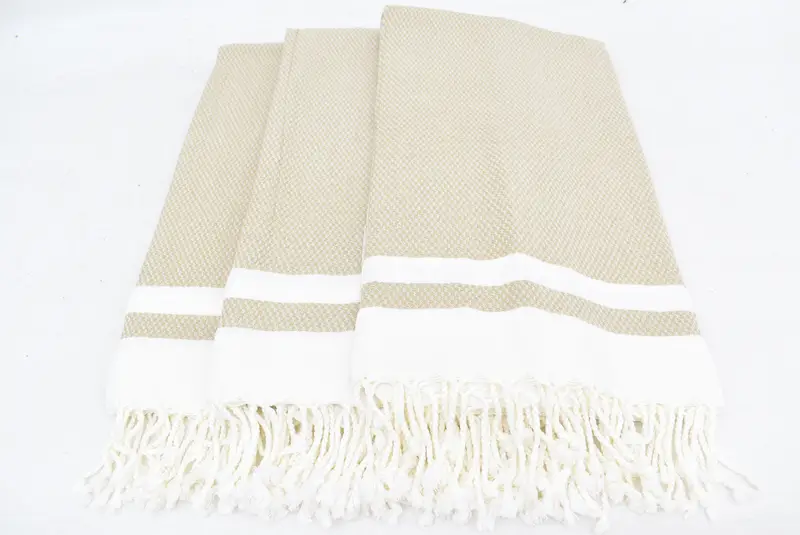 Turkish beach towel, Fringed Turkish towel for poolside, Grandma Gift, Bridal Shower Favors, Embroidered Towel, 70x36 Cotton Striped Towel - 7