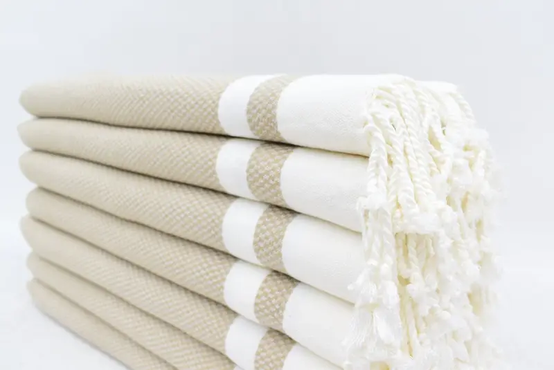 Turkish beach towel, Fringed Turkish towel for poolside, Grandma Gift, Bridal Shower Favors, Embroidered Towel, 70x36 Cotton Striped Towel - 5