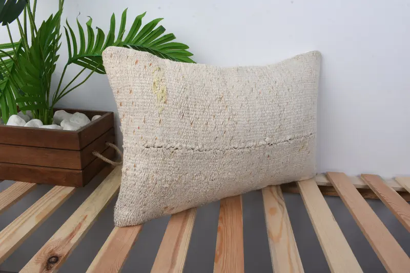 Cushion Cover, Vintage Cushion Cover, Gift Pillow, Boho Pillow Sham Cover, 12x20 Beige Pillow Case, Home Decor Pillow, Nomadic Pillow - 4
