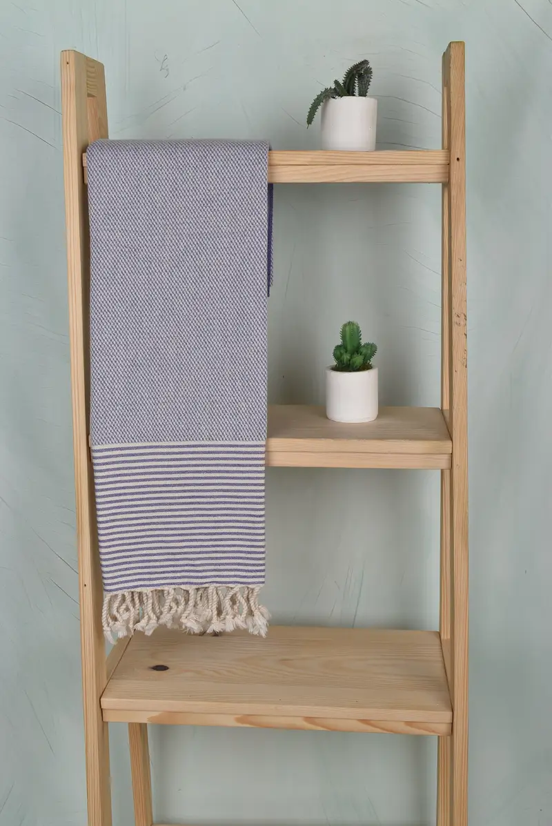 Luxury towel, 70x36 Cotton Striped Towel, Christmas Favors, Best Friend Gift, Handmade Gift, Absorbent Turkish peshtemal towel for beach use - 8