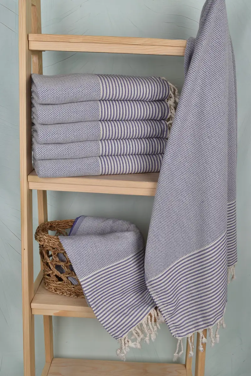 Luxury towel, 70x36 Cotton Striped Towel, Christmas Favors, Best Friend Gift, Handmade Gift, Absorbent Turkish peshtemal towel for beach use - 3
