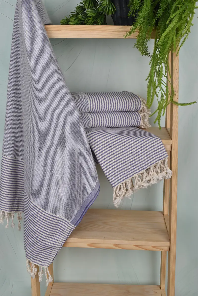 Luxury towel, 70x36 Cotton Striped Towel, Christmas Favors, Best Friend Gift, Handmade Gift, Absorbent Turkish peshtemal towel for beach use - 6