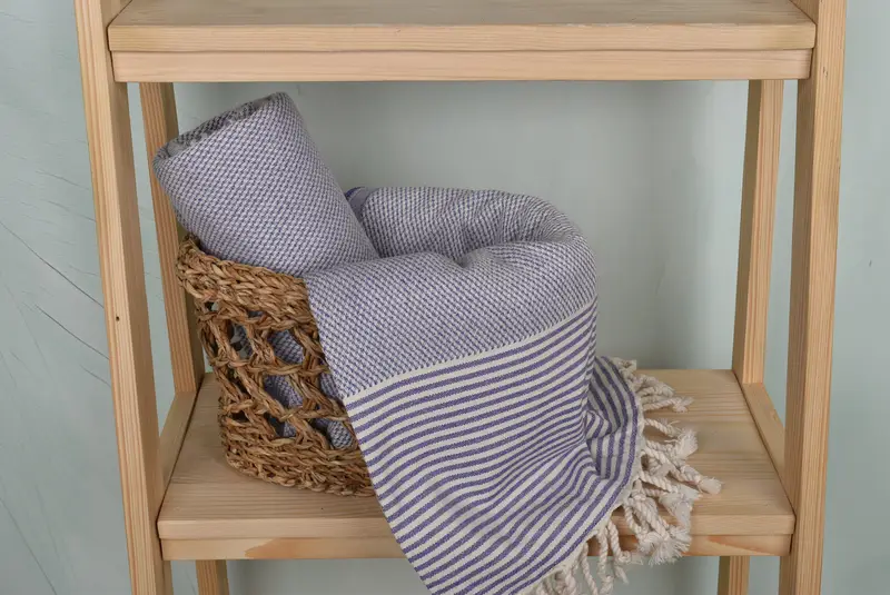 Luxury towel, 70x36 Cotton Striped Towel, Christmas Favors, Best Friend Gift, Handmade Gift, Absorbent Turkish peshtemal towel for beach use - 4