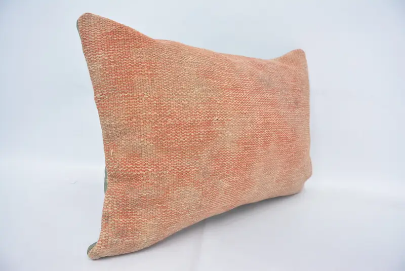 Turkish Pillow, Boho Chic Pillow Sham, Handmade Kilim Cushion, Pillow for Sofa, Pillow, Yoga Pillow Sham, 16x24 Red Pillow Cover - 3