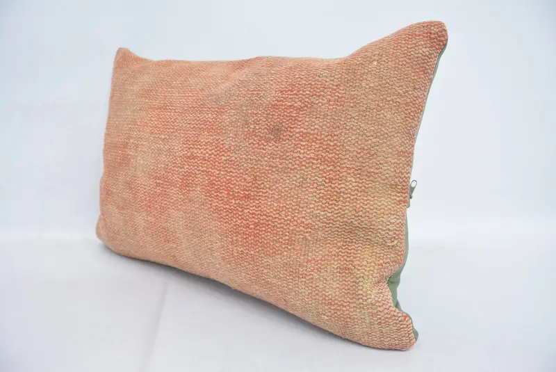 Turkish Pillow, Boho Chic Pillow Sham, Handmade Kilim Cushion, Pillow for Sofa, Pillow, Yoga Pillow Sham, 16x24 Red Pillow Cover - 4