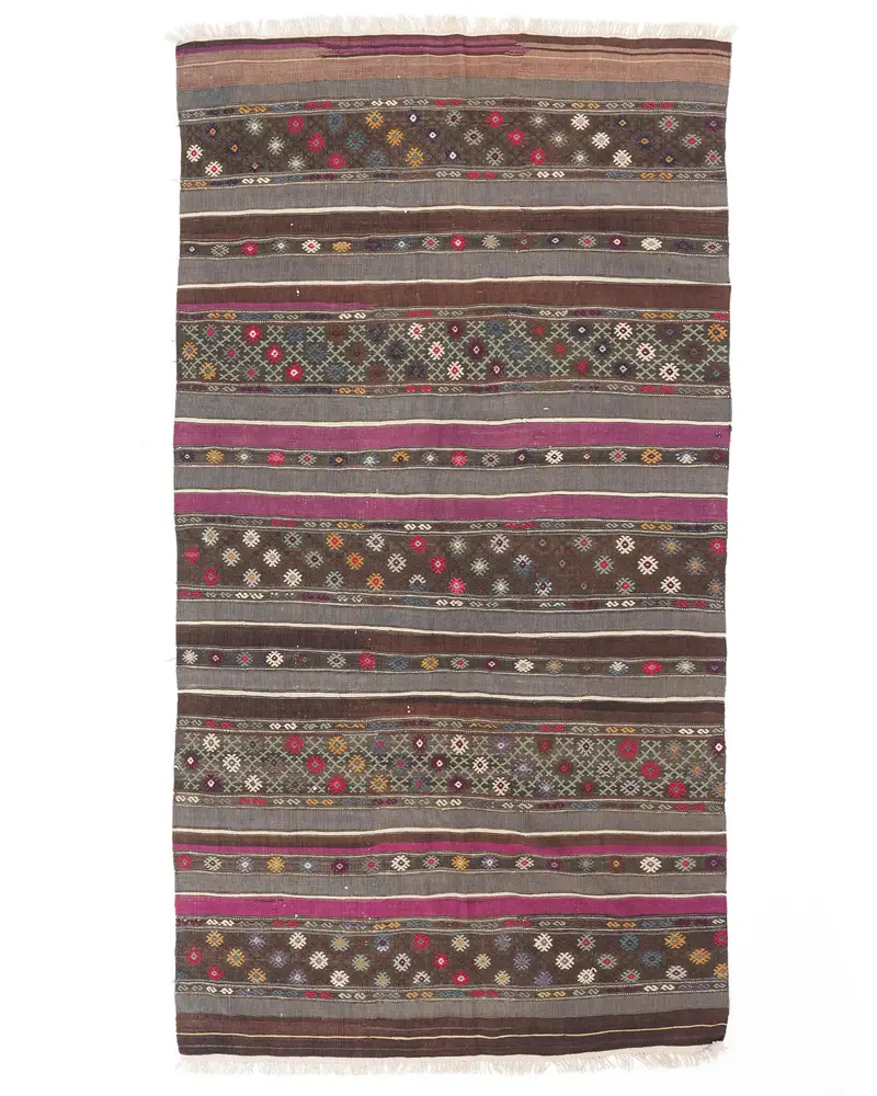 Gri ve Mor Halı, 4,6x8,6 ft Zarif Döşeme