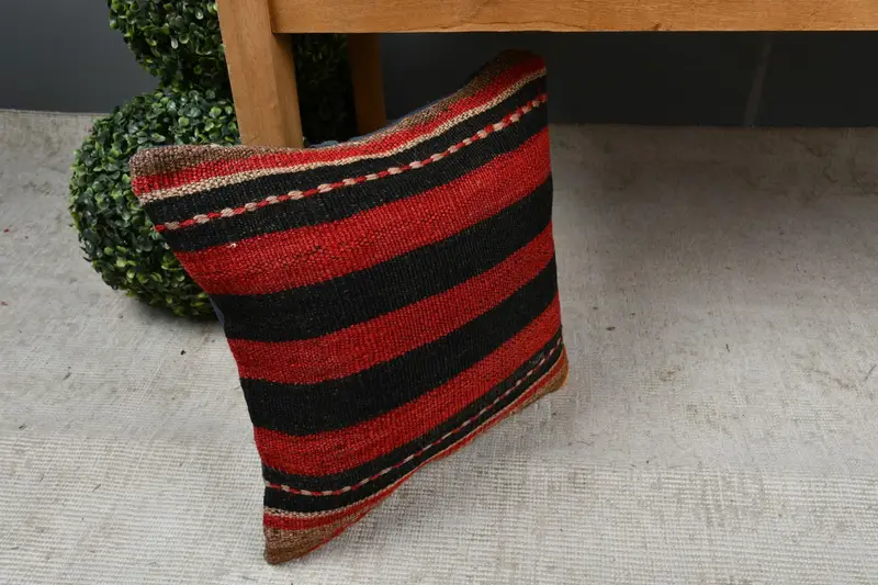 Aztec Cushion Case, 14x14 Red Pillow, Living Room Throw Pillow Sham, Kilim Pillow Cover, Home Decor Pillow, Gift Pillow, Cozy Throw Pillow, Cushion - 7