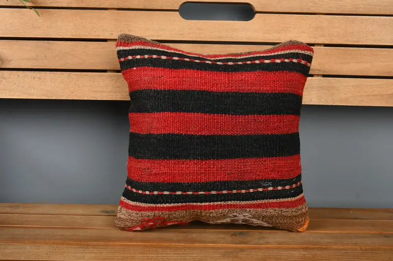 Aztec Cushion Case, 14x14 Red Pillow, Living Room Throw Pillow Sham, Kilim Pillow Cover, Home Decor Pillow, Gift Pillow, Cozy Throw Pillow, Cushion - 6