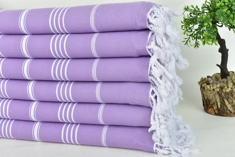 Turkish Towel Set, Wedding Gift For Bride, Absorbent Turkish towel, Turkish bath towel, Turkish towel, 70x40 Cotton Striped Towel, Cute Beach Towel - 3