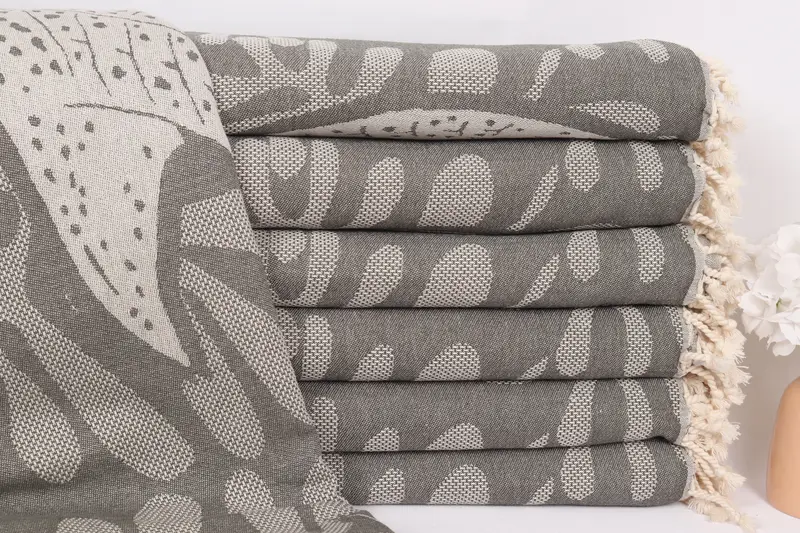 100x92 Cotton Whale Design Towel, Bridal Shower Gift, Valentine Day Gift For Her, Halloween Gifts, Throw Blanket, Shower Curtain, Tablecloth - 2