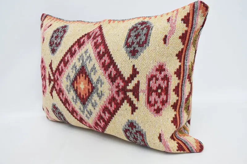Antique Pillows, Vintage Kilim Throw Pillow, Retro Pillow Sham, Boho Pillow, Pillow, 20x28 Yellow Pillow Cover, Accent Cushion - 4