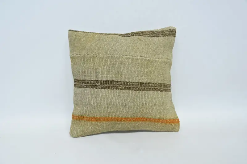 Turkish Brown Striped Pillow, Moroccan Hostess Gift Pillow Sham - 1