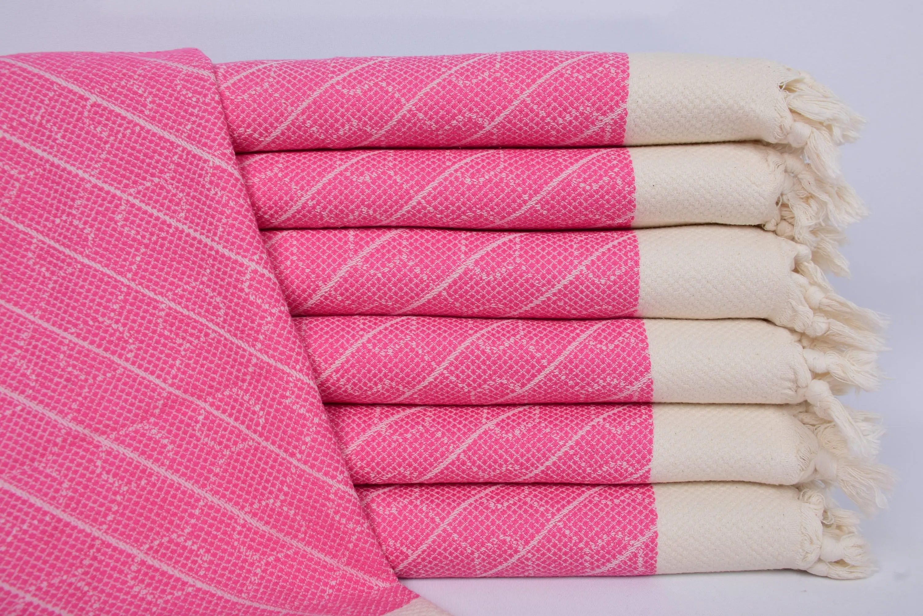 36x18 Pink Geometric Turkish Tea Towel, Custom Kitchen Towel - 1