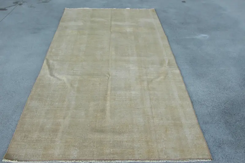 Alfombra turca de área 4,3x8,3 pies (130x252 cm), alfombra vintage del suroeste marrón Oushak - 1