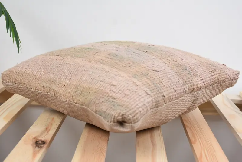 Art Deco Pillow Sham, Wholesale Pillow Case, Vintage Kilim Pillow, 14x14 Beige Pillow Sham, Cushion Cover, Kilim Pillow, Antique Pillows - 6