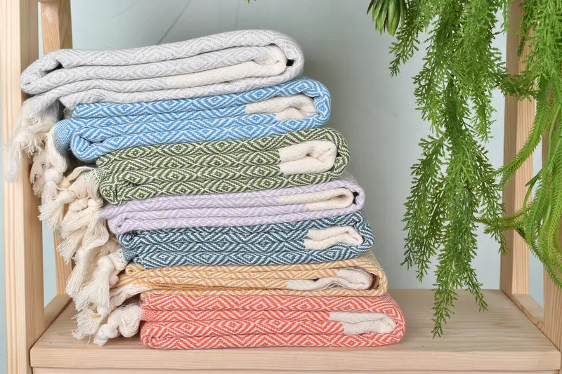 Turkish Towel, Gift For Her, Turkish Hand Towel, Monogrammed Hand Towel, Bridal Shower Gift, Personalized Dish Towel, 36x20 Cotton Diamond Towel - 6