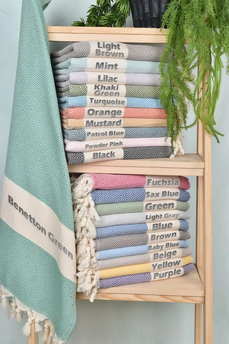 Turkish Towel, Gift For Her, Turkish Hand Towel, Monogrammed Hand Towel, Bridal Shower Gift, Personalized Dish Towel, 36x20 Cotton Diamond Towel - 1