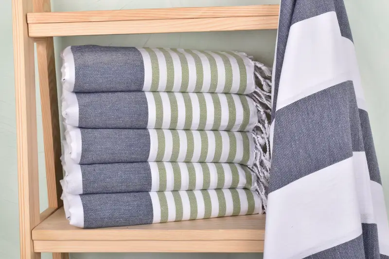 Luxury Beach Towel, Valentines Gift, Bachelorette Party Gifts Bridesmaids, Lightweight Turkish towel, 70x40 Cotton Striped Towel, Housewarming Gift - 2