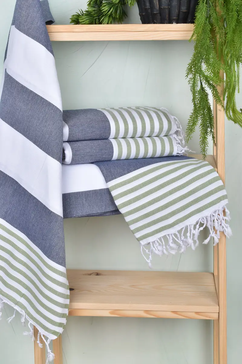 Luxury Beach Towel, Valentines Gift, Bachelorette Party Gifts Bridesmaids, Lightweight Turkish towel, 70x40 Cotton Striped Towel, Housewarming Gift - 6