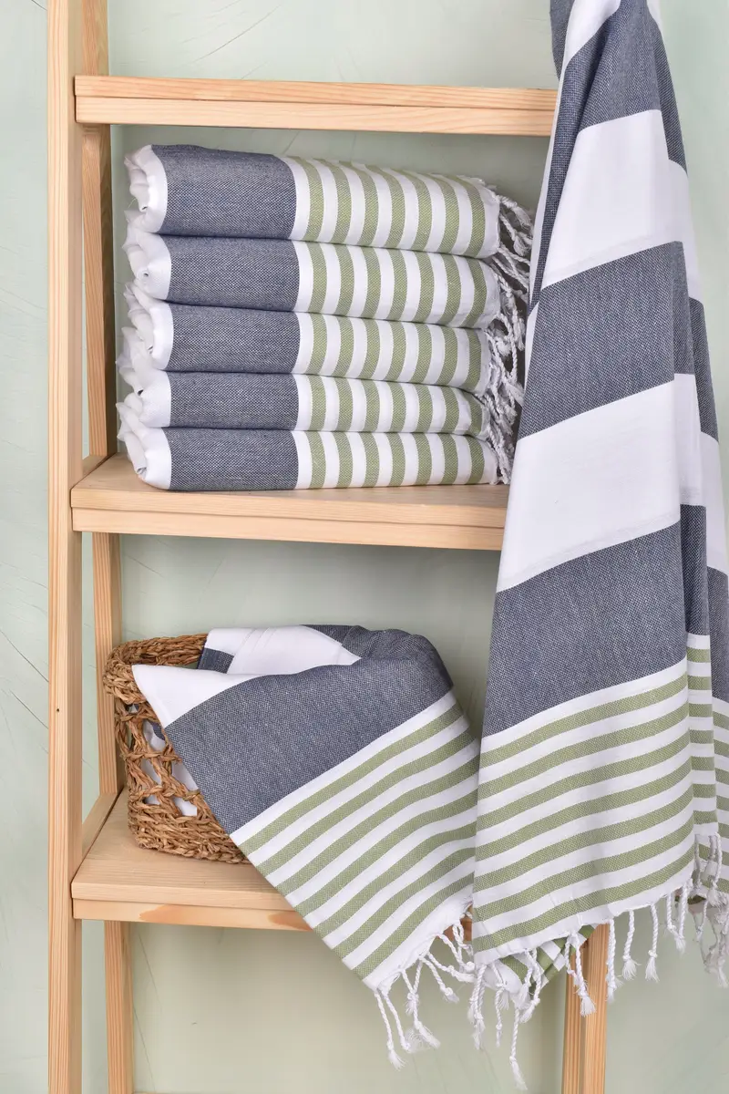 Luxury Beach Towel, Valentines Gift, Bachelorette Party Gifts Bridesmaids, Lightweight Turkish towel, 70x40 Cotton Striped Towel, Housewarming Gift - 3