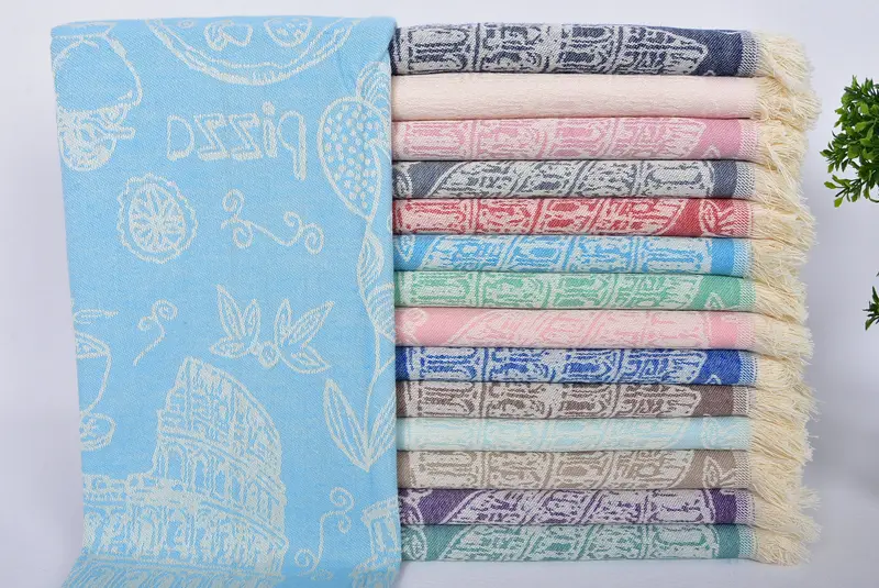 Monogram Kitchen Towel, Handmade Gift, Monogrammed Hand Towel, Bridesmaid Gift Towel, 28x20 Cotton Italian Symbols Design Towel, Wedding Gift - 1