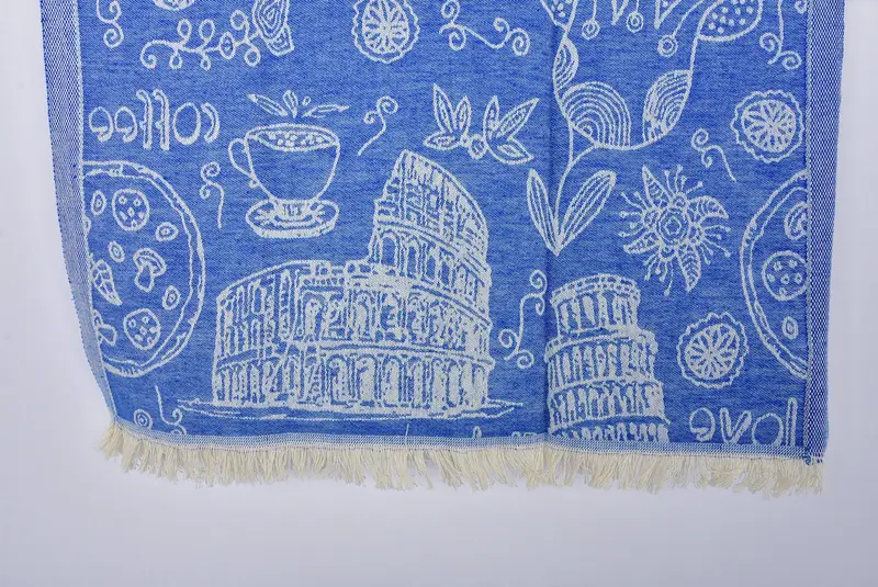 Monogram Kitchen Towel, Handmade Gift, Monogrammed Hand Towel, Bridesmaid Gift Towel, 28x20 Cotton Italian Symbols Design Towel, Wedding Gift - 7