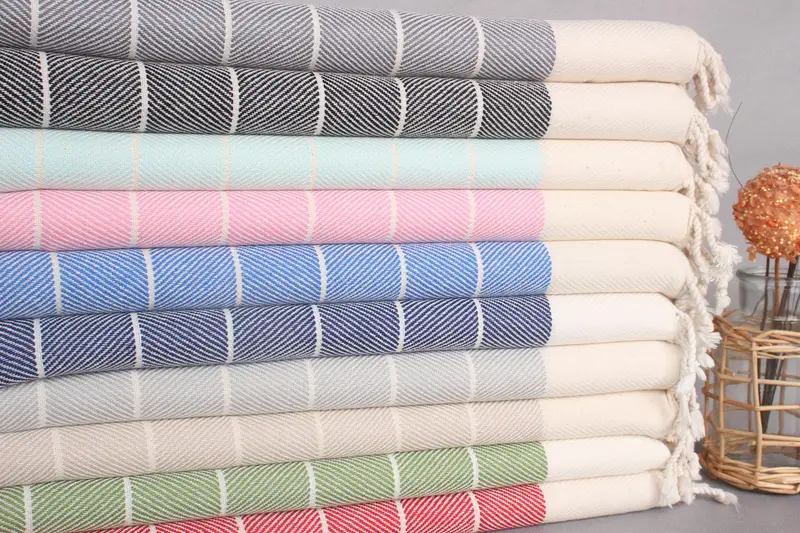 Bridesmaid Gift Towel, Bridesmaid Gift, Personalized Kitchen Towel, Turkish Towel Hand Towel, Monogram Kitchen Towel, 36x16 Cotton Striped Towel - 2