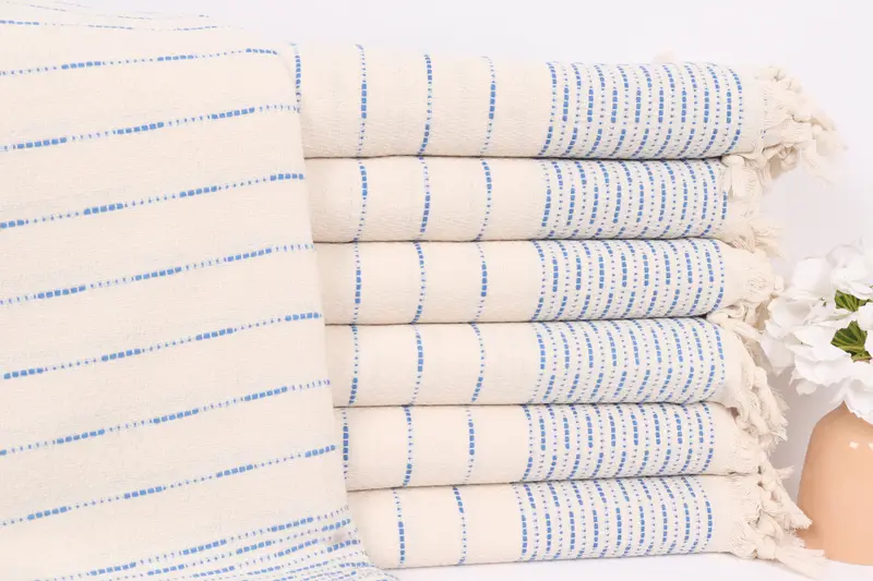 Best Friend Wedding Gift, Custom Blanket, Housewarming Gift, Anniversary Gift For Her, 98x92 Cotton Striped Design Towel, Custom Wedding Gifts - 1