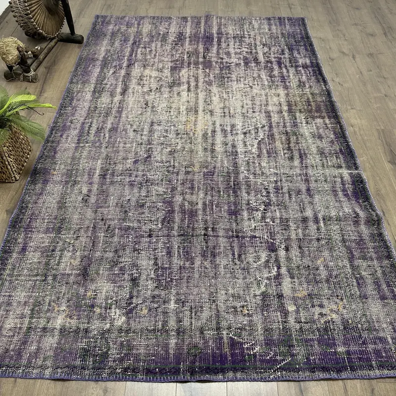 Purple, Orange Patchwork Rug, 6,2x10,1 ft