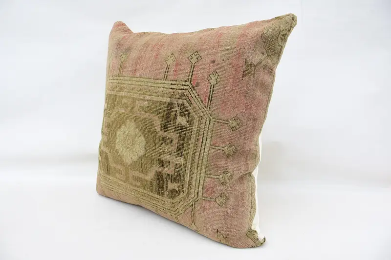 Vintage Kilim Pillow, Yoga Pillow, Bright Pillow Cover, Tribal Cushion, Pillow, 32x32 Brown Cushion, Kilim Cushion Sham, Boho Pillow Sham Cover - 5