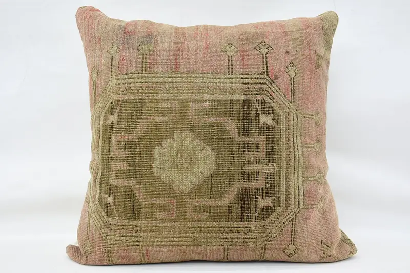 Vintage Kilim Pillow, Yoga Pillow, Bright Pillow Cover, Tribal Cushion, Pillow, 32x32 Brown Cushion, Kilim Cushion Sham, Boho Pillow Sham Cover - 4