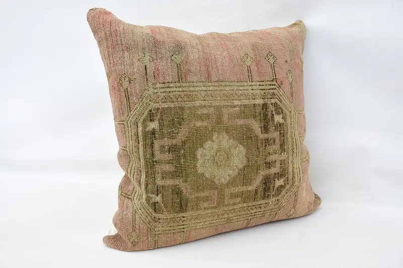 Vintage Kilim Pillow, Yoga Pillow, Bright Pillow Cover, Tribal Cushion, Pillow, 32x32 Brown Cushion, Kilim Cushion Sham, Boho Pillow Sham Cover - 3
