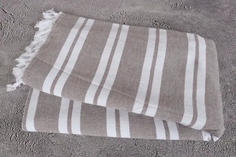 Lightweight towel, Wedding Anniversary Gift, Beach towel, Custom Wedding Gifts, Family Gift Basket, Unique Gift, 68x36 Cotton Striped Terry Towel - 6