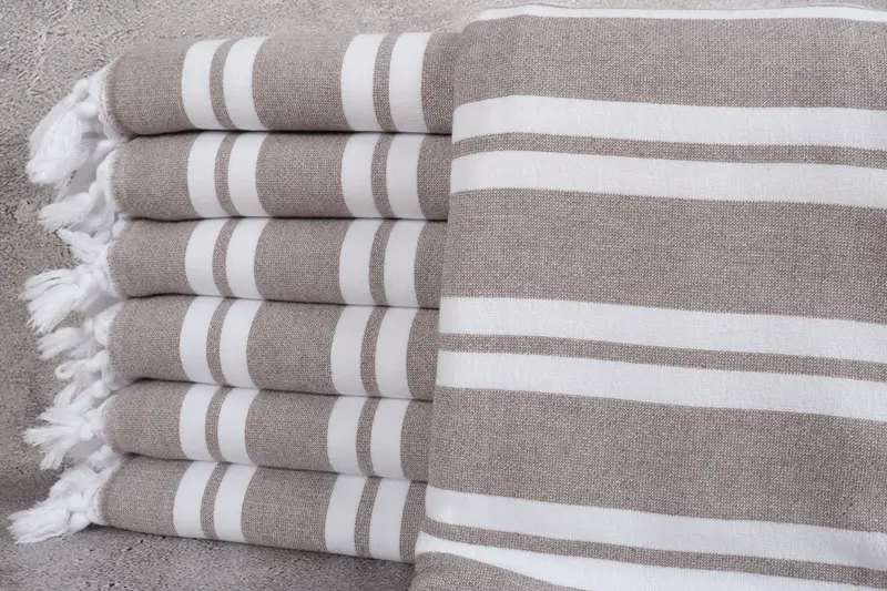 Lightweight towel, Wedding Anniversary Gift, Beach towel, Custom Wedding Gifts, Family Gift Basket, Unique Gift, 68x36 Cotton Striped Terry Towel - 1