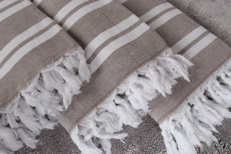 Lightweight towel, Wedding Anniversary Gift, Beach towel, Custom Wedding Gifts, Family Gift Basket, Unique Gift, 68x36 Cotton Striped Terry Towel - 5