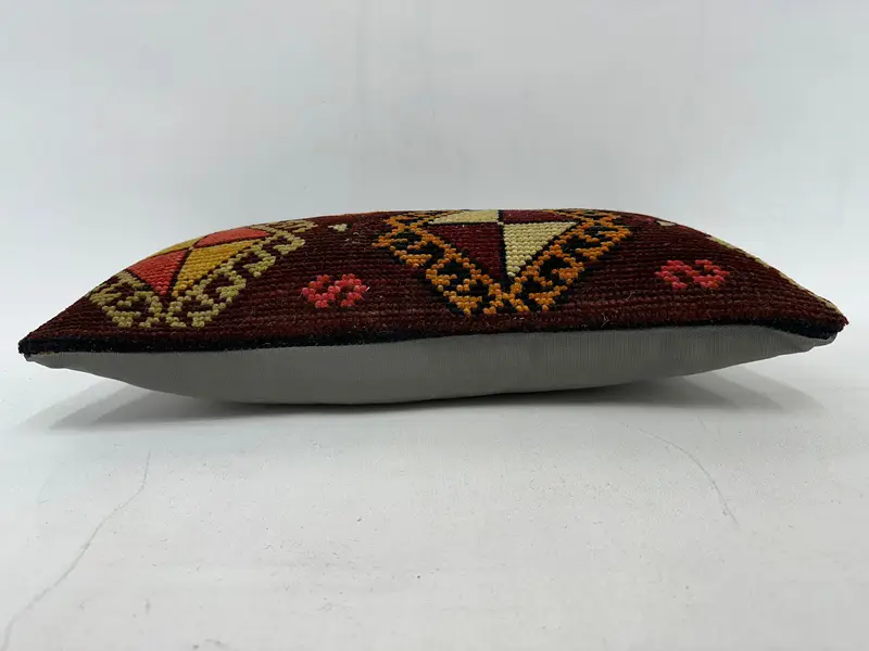 Turkish Pillow, Vintage Kilim Throw Pillow, Pillow, 10x20 Brown Cushion Cover, Gift Pillow, Bohemian Cushion Pillow - 5