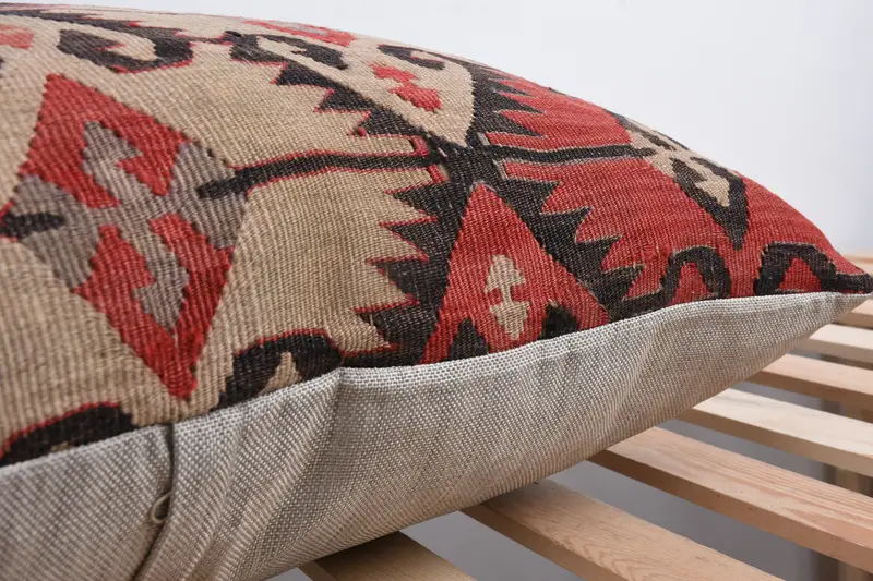 Pillow for Couch, 24x24 Brown Pillow Case, Sofa Bolster Pillow Case, Cushion Case, Boho Pillow, Vintage Kilim Throw Pillow, Meditation Pillow - 7