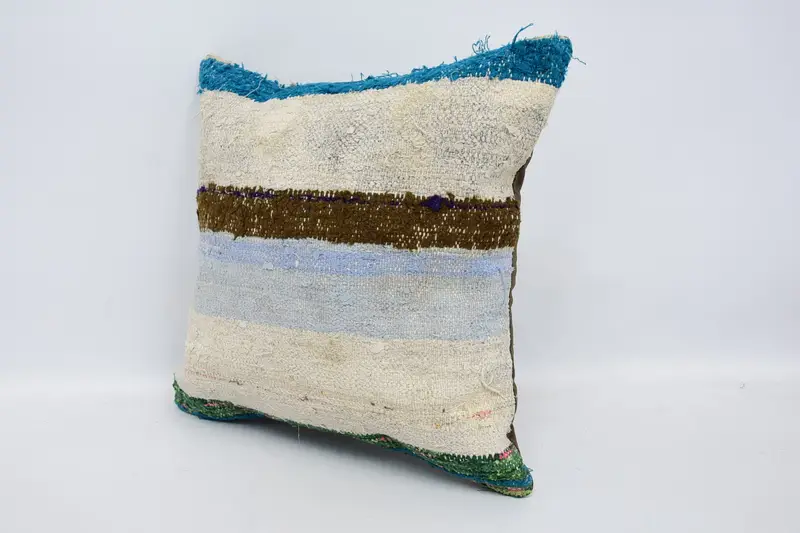 16x16 White Cushion Cover, Cushion Case, Interior Designer Pillow, Kilim Cushion Sham, Turkish Pillow, Handwoven Pillow Cover Cushion - 4