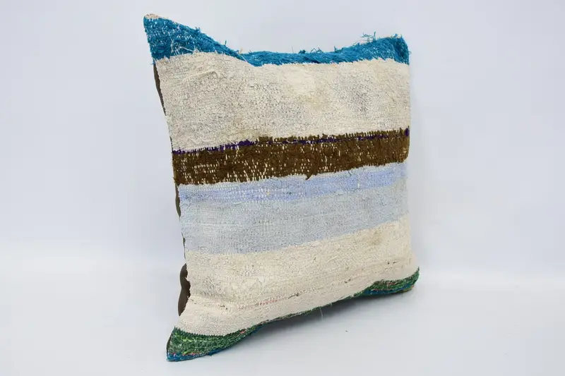 16x16 White Cushion Cover, Cushion Case, Interior Designer Pillow, Kilim Cushion Sham, Turkish Pillow, Handwoven Pillow Cover Cushion - 3
