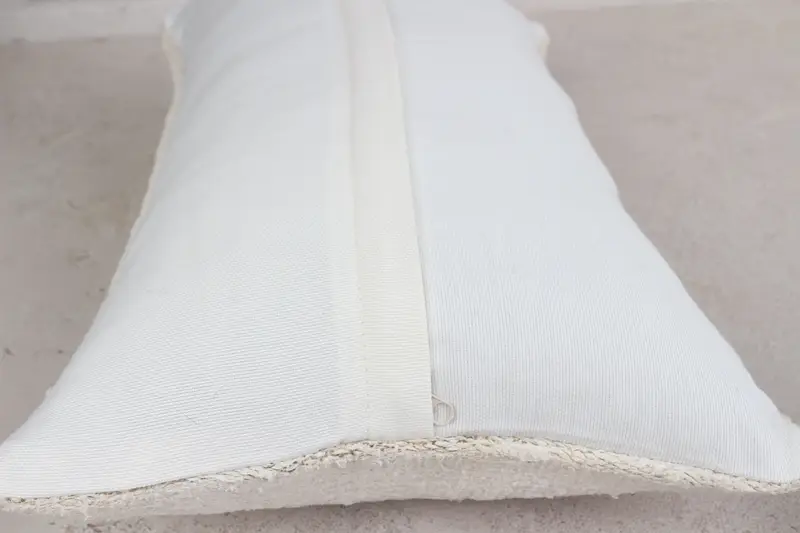 Pillow, Turkish Corner Cushion, Handmade Kilim Cushion, Muted Pillow Case, 12x20 White Pillow, Neutral Pillow, Throw Kilim Pillow, Pillow for Couch - 5