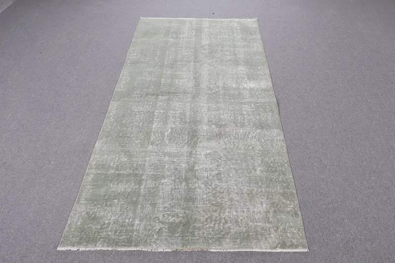 グリーンパッチワークラグ、3.4x7.1フィートのエレガントな装飾