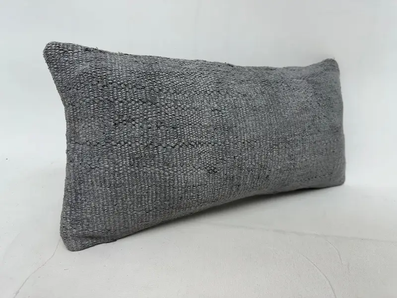 Gray Southwestern Embroidered Pillow, 10x20 Inches Throw Pillow - 2