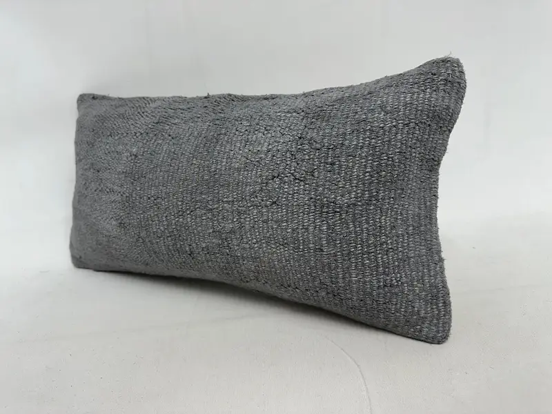 Gray Southwestern Embroidered Pillow, 10x20 Inches Throw Pillow - 3