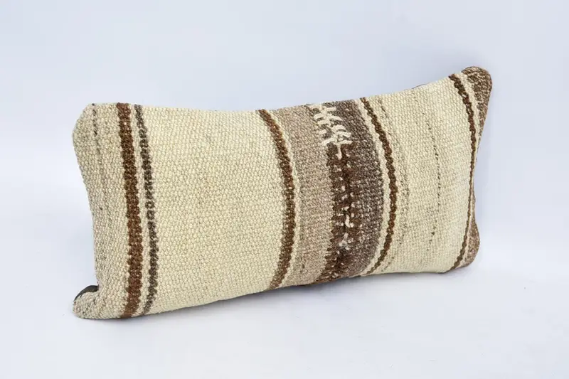 8x16 Beige Cushion Case, Home Decor Pillow, Shabby Chic Cushion Case, Vintage Kilim Throw Pillow, Patio Pillow Cover, Cushion Cover, Kilim Pillow - 3