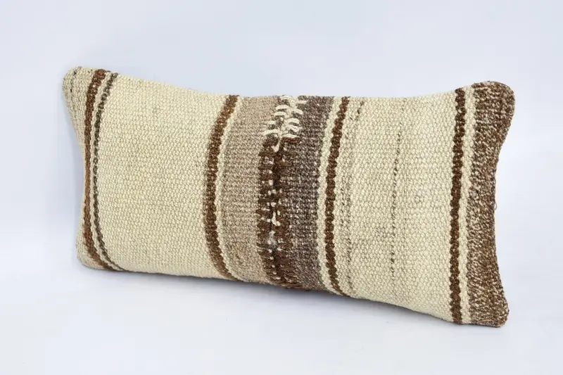 8x16 Beige Cushion Case, Home Decor Pillow, Shabby Chic Cushion Case, Vintage Kilim Throw Pillow, Patio Pillow Cover, Cushion Cover, Kilim Pillow - 4
