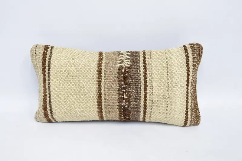 8x16 Beige Cushion Case, Home Decor Pillow, Shabby Chic Cushion Case, Vintage Kilim Throw Pillow, Patio Pillow Cover, Cushion Cover, Kilim Pillow - 1