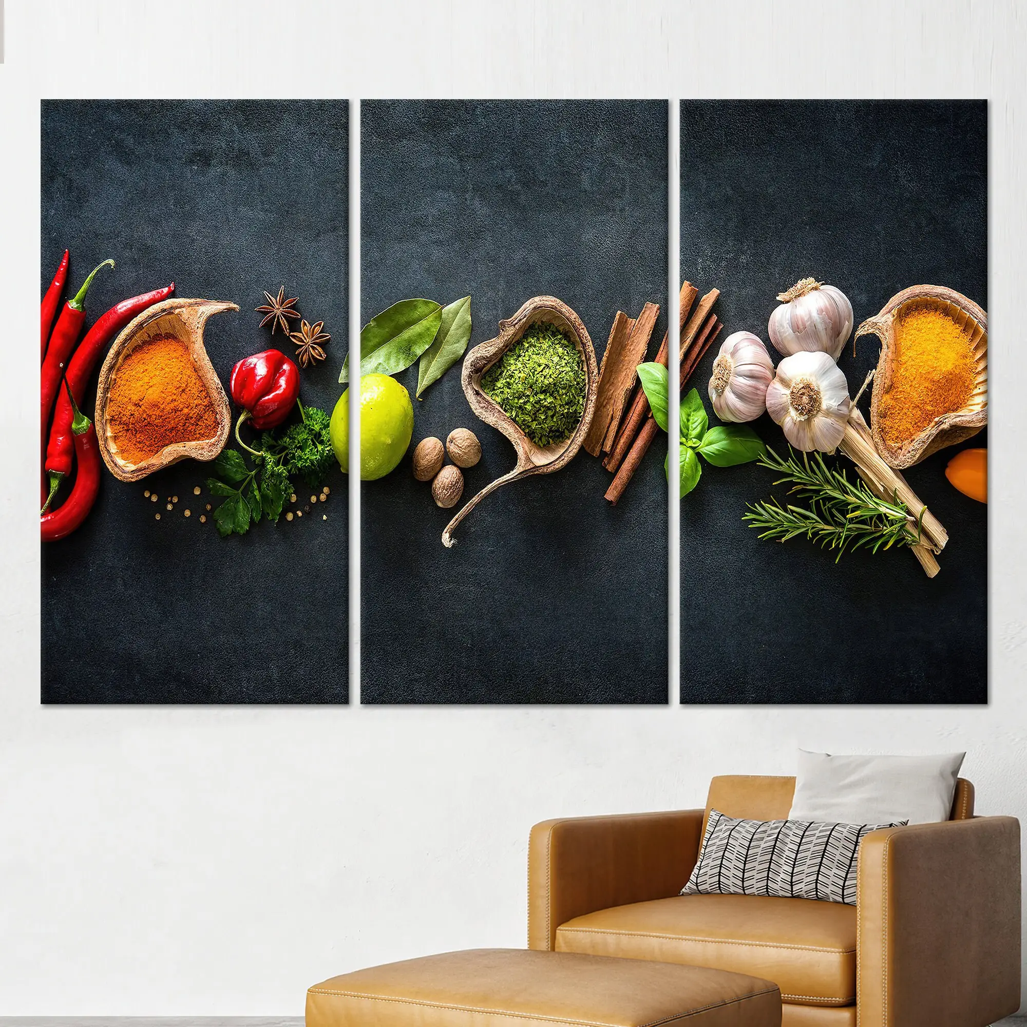 Elegant Spices Canvas Print: Vibrant Indian Spices Artwork - 1