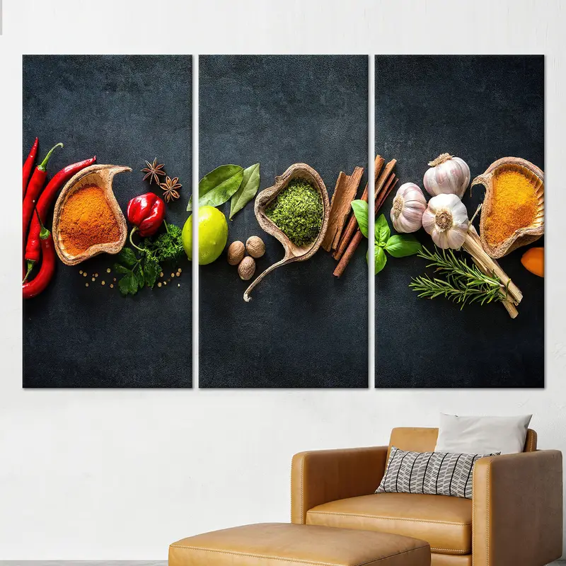 Elegant Spices Canvas Print: Vibrant Indian Spices Artwork