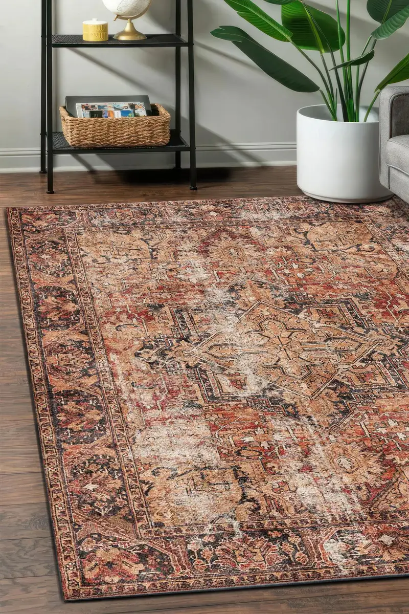 エレガントなプリントラグ：モダンなデザイン、柔らかい生地、ユニークなパターン。