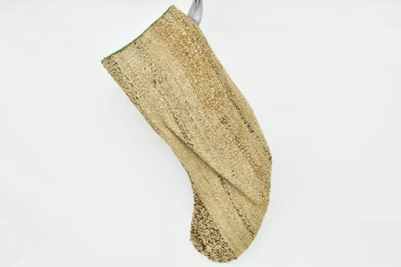 Patrón de adornos navideños, calcetín navideño Kilim de 8 pulgadas de ancho